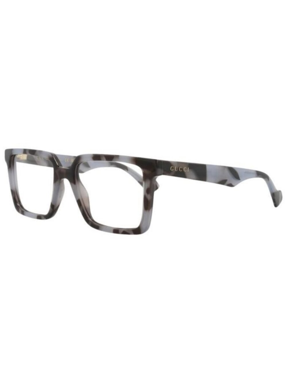 New Gucci Mens Square/Rectangle Grey Grey Transparent Fashion Designer Eyeglasse